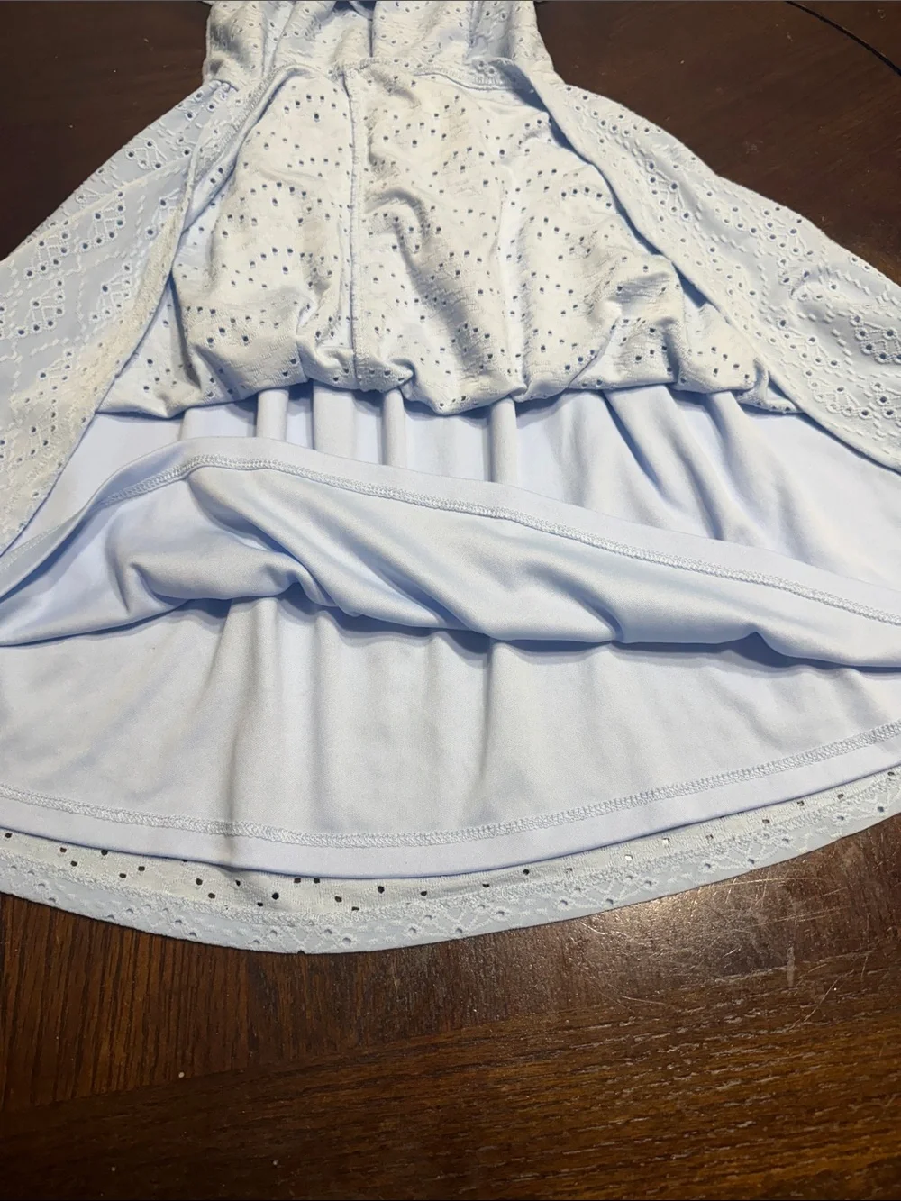 Tahari Pale Blue Eyelet Ruffle Sundress for Girls
